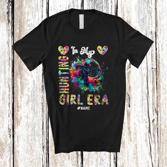 MacnyStore - Personalized Custom Name In My Hunting Girl Era; Joyful Summer Hunting Colorful; Women Family T-Shirt
