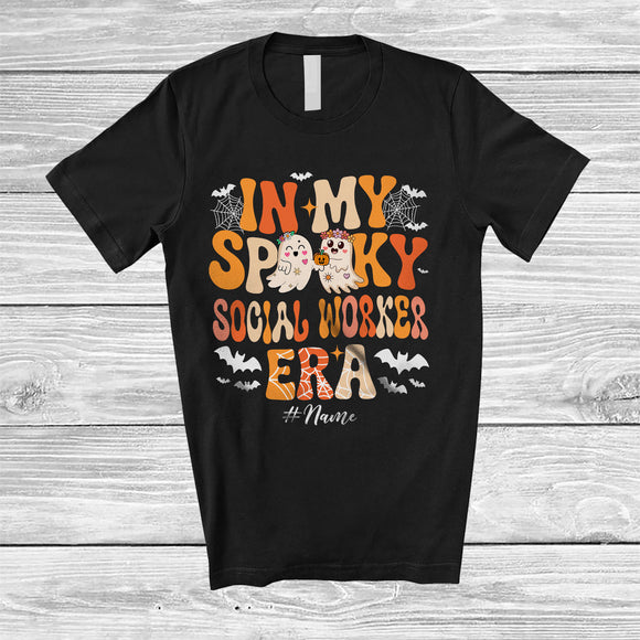 MacnyStore - Personalized Custom Name In My Spooky Social Worker Era; Amusing Halloween Boo Proud Job T-Shirt