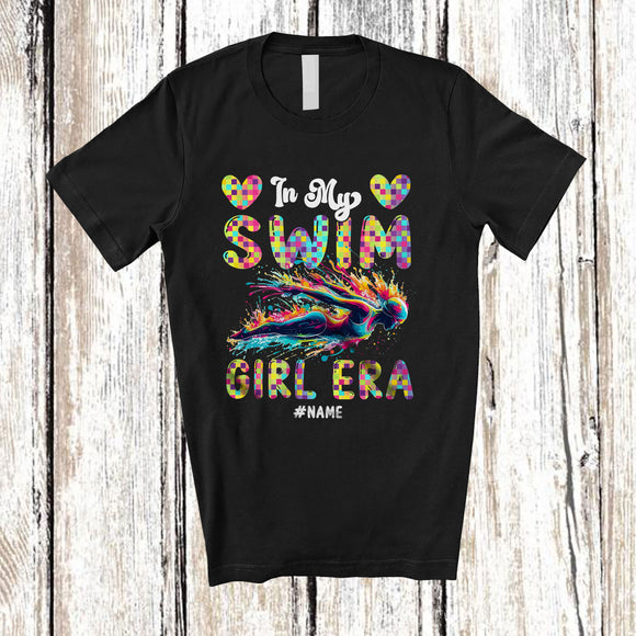 MacnyStore - Personalized Custom Name In My Swim Girl Era; Joyful Summer Swimming Swimmer Colorful; Family T-Shirt