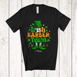 MacnyStore - Personalized Custom Name Irish Barber Team; Amazing St. Patrick's Day Leprechaun Family T-Shirt