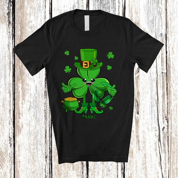 MacnyStore - Personalized Custom Name Irish Dispatcher Shamrock; Awesome St. Patrick's Day Lucky Family T-Shirt