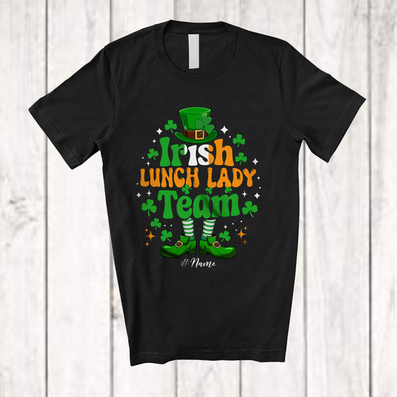 MacnyStore - Personalized Custom Name Irish Lunch Lady Team; Amazing St. Patrick's Day Leprechaun Family T-Shirt