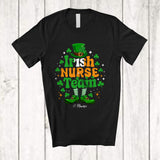 MacnyStore - Personalized Custom Name Irish Nurse Team; Amazing St. Patrick's Day Leprechaun Family T-Shirt