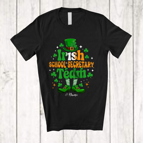 MacnyStore - Personalized Custom Name Irish School Secretary Team; Amazing St. Patrick's Day Leprechaun T-Shirt