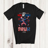 MacnyStore - Personalized Custom Name It's 4th Of July Bruh; Joyful Dabbing Uncle Sam American Flag; Patriotic T-Shirt
