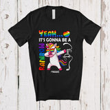 MacnyStore - Personalized Custom Name It's Gonna Be A Rainbow; Lovely LGBTQ Pride Gay Dabbing Unicorn T-Shirt