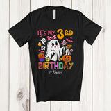 MacnyStore - Personalized Custom Name It's My 3rd Birthday; Lovely Halloween 3 Years Old Boo Ghost Pumpkin T-Shirt