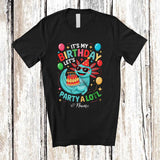 MacnyStore - Personalized Custom Name It's My Birthday Party A Lotl; Lovely Birthday Cake Axolotl Sunglasses T-Shirt
