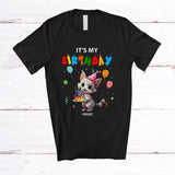 MacnyStore - Personalized Custom Name It's My Birthday; Amusing Birthday Party Cat Owner; Family Group T-Shirt