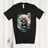 MacnyStore - Personalized Custom Name Japanese Samurai Pug; Adorable Kawaii Japan Pug Martial Arts T-Shirt