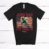 MacnyStore - Personalized Custom Name Judo Dad Definition But Cooler; Proud Father's Day Vintage US Flag T-Shirt