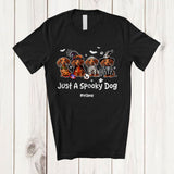 MacnyStore - Personalized Custom Name Just A Spooky Dog; Horror Halloween Witch Skeleton Dachshund Paws T-Shirt