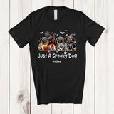 MacnyStore - Personalized Custom Name Just A Spooky Dog; Horror Halloween Witch Skeleton Pug Paws T-Shirt