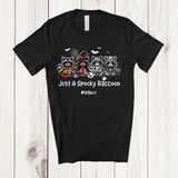 MacnyStore - Personalized Custom Name Just A Spooky Raccoon; Horror Halloween Witch Skeleton Raccoon T-Shirt