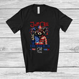 MacnyStore - Personalized Custom Name Just Chill The Fourth Out; Lovely 4th Of July US Flag Raccoon; Patriotic T-Shirt
