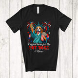 MacnyStore - Personalized Custom Name Just Here For The Hot Dogs; Proud Beagle Liberty Patriotic T-Shirt