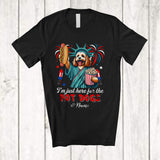 MacnyStore - Personalized Custom Name Just Here For The Hot Dogs; Proud Cockapoo Liberty Patriotic T-Shirt