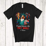 MacnyStore - Personalized Custom Name Just Here For The Hot Dogs; Proud Sheltie Liberty Patriotic T-Shirt