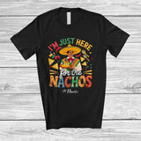 MacnyStore - Personalized Custom Name Just Here For The Nachos; Humorous Cinco De Mayo Mexican Men Nacho T-Shirt