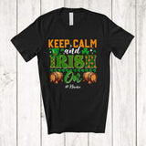 MacnyStore - Personalized Custom Name Keep Calm And Irish On; Awesome St. Patrick's Day Shamrock; Drinking T-Shirt