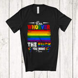MacnyStore - Personalized Custom Name Kiss Whoever You Want; Cheerful LGBTQ Vintage; Rainbow Gay Flag T-Shirt