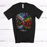 MacnyStore - Personalized Custom Name LGBTQ Hearts Tree Rainbow; Lovely LGBT Pride Gay Ally T-Shirt