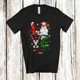 MacnyStore - Personalized Custom Name LOVE NICU Life; Merry Christmas Plaid Snowman Needle Stethoscope Nurse T-Shirt