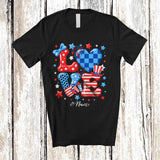 MacnyStore - Personalized Custom Name LOVE; Awesome 4th of July American Flag Heart Firecracker; Patriotic T-Shirt