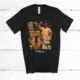 MacnyStore - Personalized Custom Name LOVE; Joyful Juneteenth Black History Afro Men; African Family T-Shirt