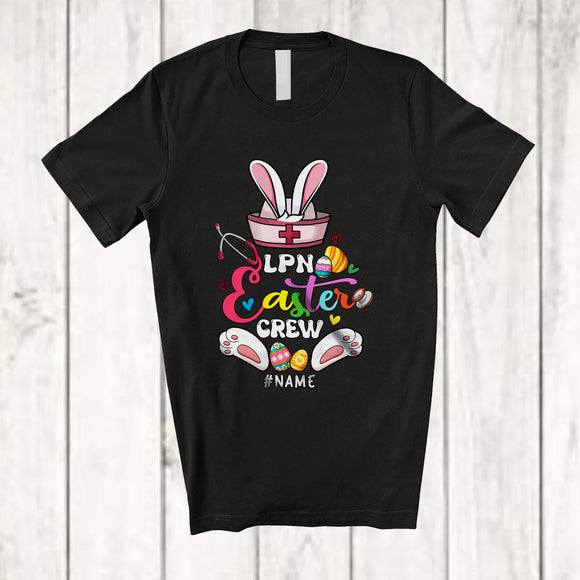 MacnyStore - Personalized Custom Name LPN Easter Crew; Adorable Easter Bunny Ears; Nurse Nursing T-Shirt