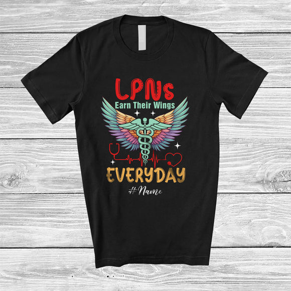 MacnyStore - Personalized Custom Name LPNs Earn Their Wings Everyday; Lovely Nursing Proud Nurse Group T-Shirt