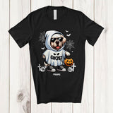 MacnyStore - Personalized Custom Name Labrador Retriever Boo Ghost Cosplay; Lovely Halloween Animal Sunglasses T-Shirt
