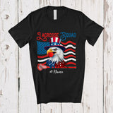 MacnyStore - Personalized Custom Name Lacrosse Squad; Joyful 4th Of July Eagle Lacrosse Player; Patriotic T-Shirt