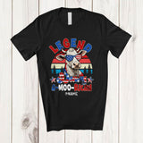 MacnyStore - Personalized Custom Name Legend Dairy A-Moo-Rican; Proud 4th Of July Cow American; Retro Farmer T-Shirt