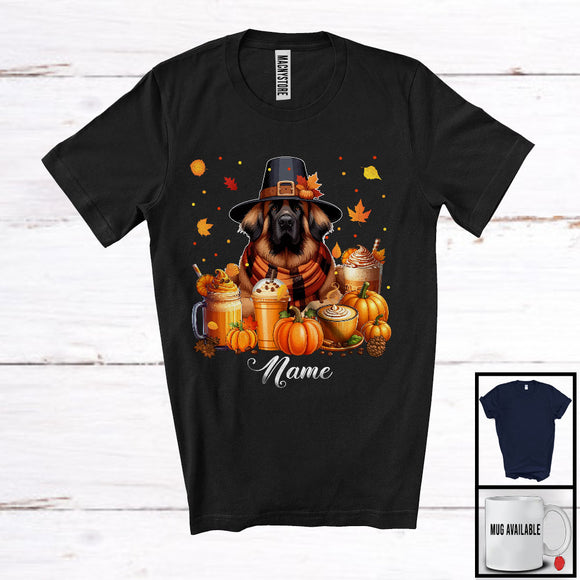 MacnyStore - Personalized Custom Name Leonberger Coffee Smoothie, Lovely Thanksgiving Pumpkin Drinks T-Shirt