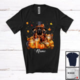 MacnyStore - Personalized Custom Name Leonberger Coffee Smoothie, Lovely Thanksgiving Pumpkin Drinks T-Shirt