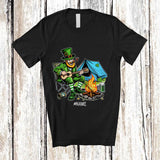 MacnyStore - Personalized Custom Name Leprechaun Camping; Amusing St. Patrick's Day Irish Family Group T-Shirt