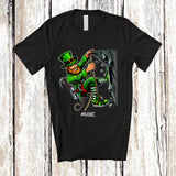 MacnyStore - Personalized Custom Name Leprechaun Climbing; Amusing St. Patrick's Day Irish Family Group T-Shirt