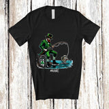 MacnyStore - Personalized Custom Name Leprechaun Fishing; Amusing St. Patrick's Day Irish Family Group T-Shirt