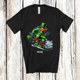 MacnyStore - Personalized Custom Name Leprechaun Snowboarding; Amusing St. Patrick's Day Irish Family T-Shirt
