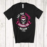 MacnyStore - Personalized Custom Name Let The Teacher Shenanigans Begin; Sarcastic Halloween Costume Skull T-Shirt