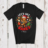 MacnyStore - Personalized Custom Name Let's Get Baked; Awesome Christmas Lights Santa Gingerbread; Baker T-Shirt