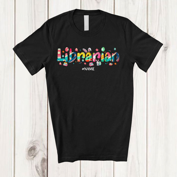 MacnyStore - Personalized Custom Name Librarian; Amazing Easter Bunny Eggs Hunting; Family Group T-Shirt