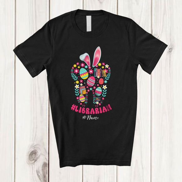 MacnyStore - Personalized Custom Name Librarian; Fantastic Easter Egg Shape Bunny; Jobs Family T-Shirt