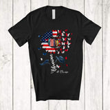 MacnyStore - Personalized Custom Name Librarian; Lovely 4th Of July US Flag Sunflower; Librarian Patriotic T-Shirt