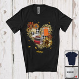 MacnyStore - Personalized Custom Name Librarian, Lovely Leopard Heart Shape Sunflowers, Librarian Group T-Shirt