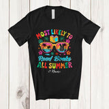 MacnyStore - Personalized Custom Name Likely To Read Books All Summer; Joyful Summer Vacation Sunglasses T-Shirt