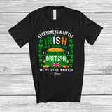 MacnyStore - Personalized Custom Name Little Irish On St. Patrick's Day Except The British; Lovely UK Flag Family T-Shirt