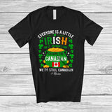 MacnyStore - Personalized Custom Name Little Irish On St. Patrick's Day Except The Canadian; Lovely Canada Flag T-Shirt