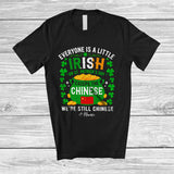 MacnyStore - Personalized Custom Name Little Irish On St. Patrick's Day Except The Chinese; Lovely China Flag T-Shirt